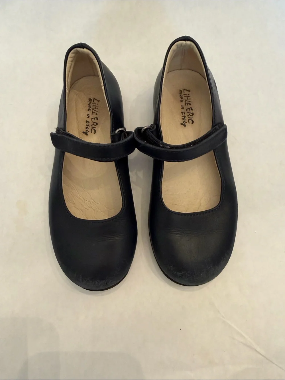 Girls Black Mary Jane Dress Shoes with Hook-and-Loop Strap